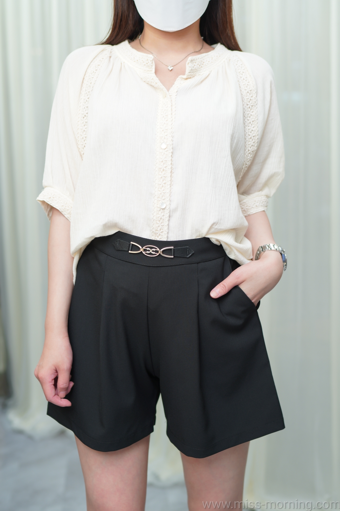 高質民族通花邊邊上衣(13346)