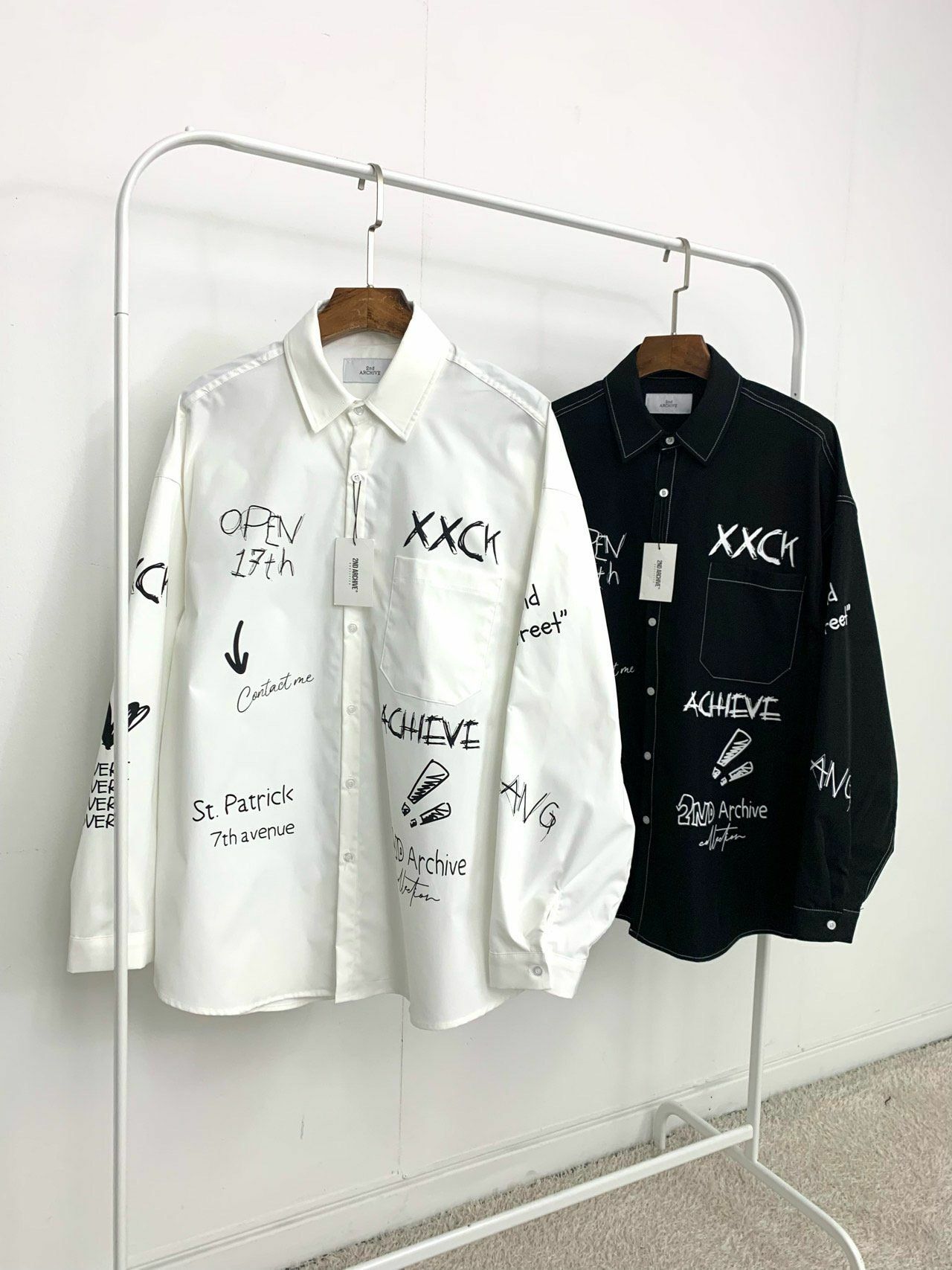 英文字圖案長袖恤衫 2nd ARCHIVE-013S