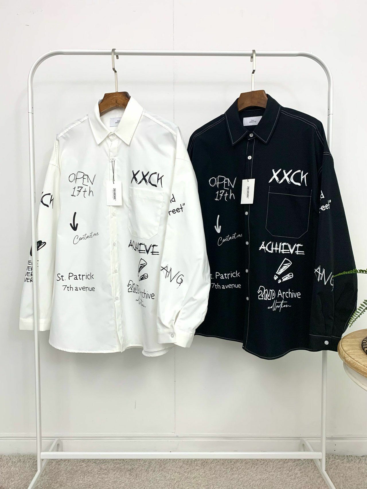 英文字圖案長袖恤衫 2nd ARCHIVE-013S