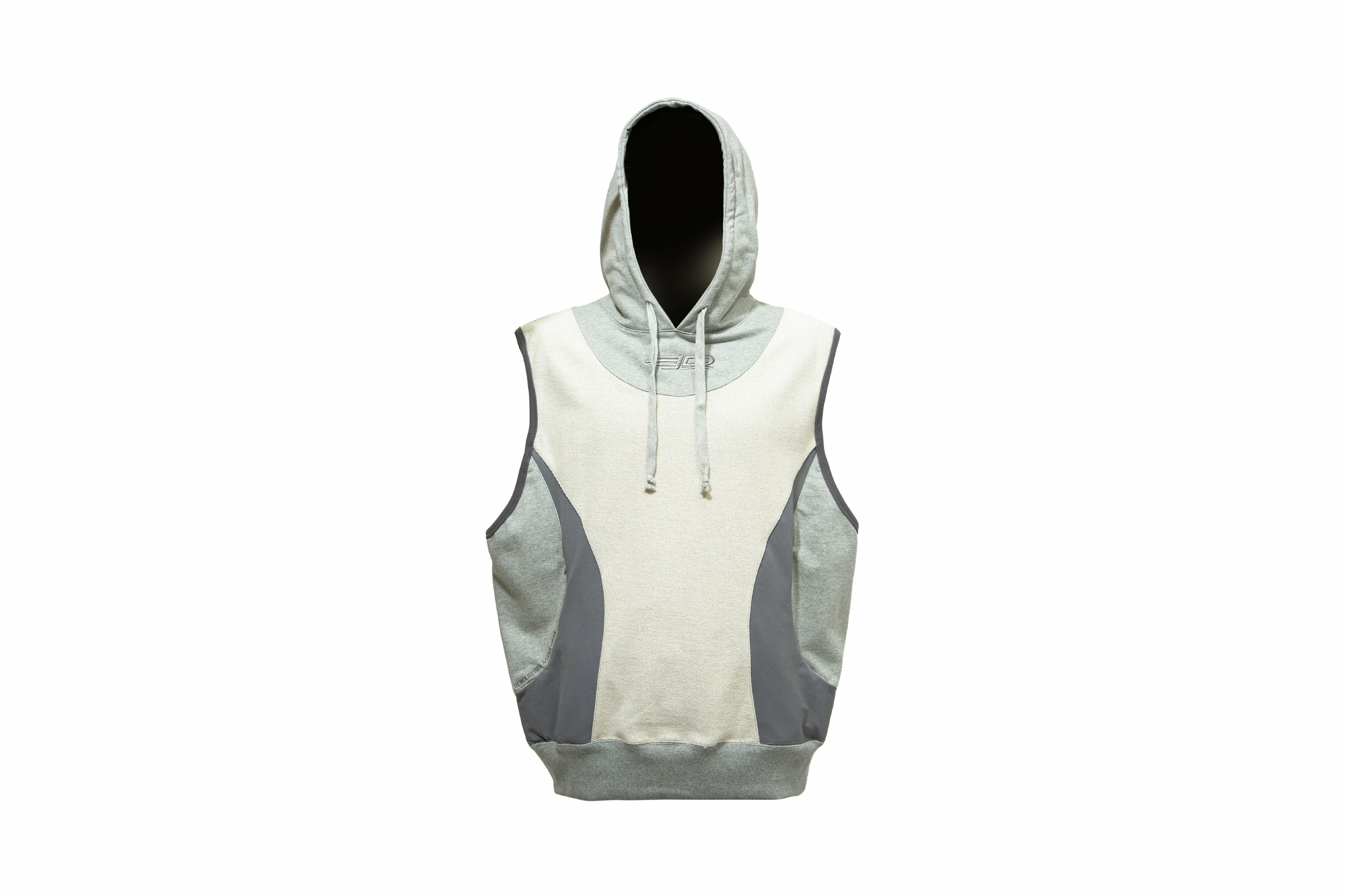 REMIX ''Patchwork Sleeveless Hoodie'' (Light Gray)