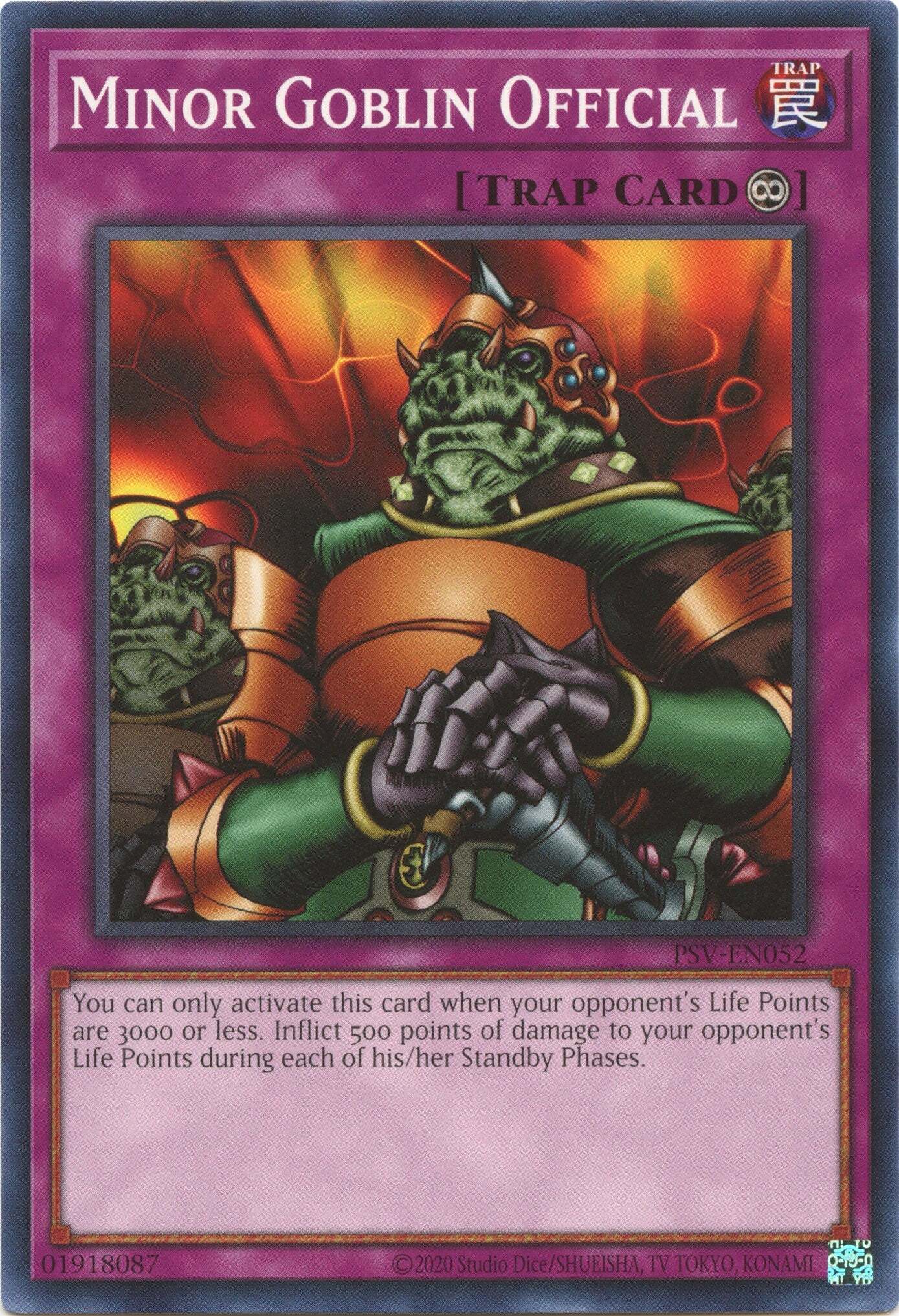 Yu-Gi-Oh! Minor Goblin Official Trap Card - PSV-052 Common Unlimited Edition, Pharaoh's Servant Set