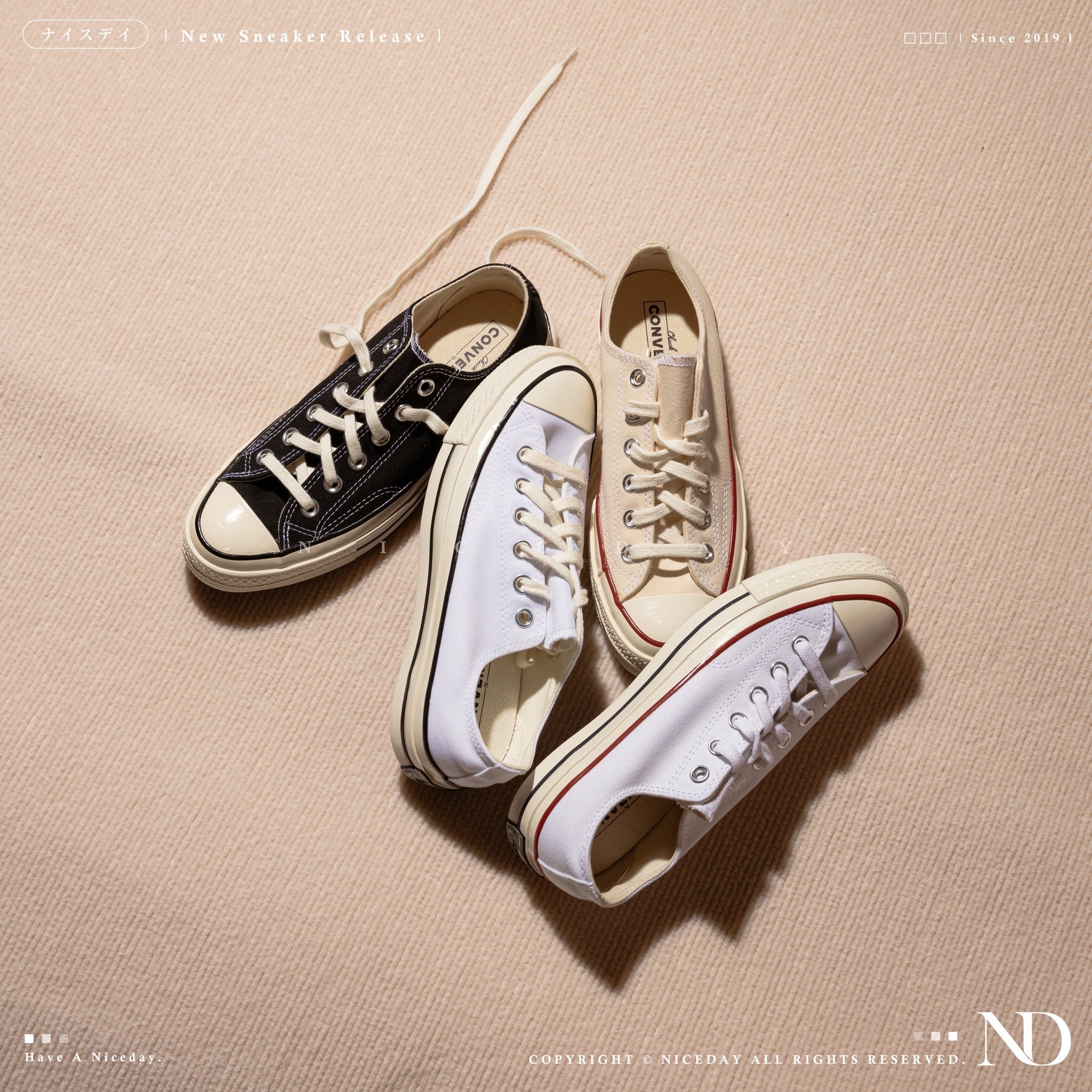 NICEDAY 現貨 Converse 1970 Low 低筒 黑白 白 米白 復古白 復古 男女尺寸