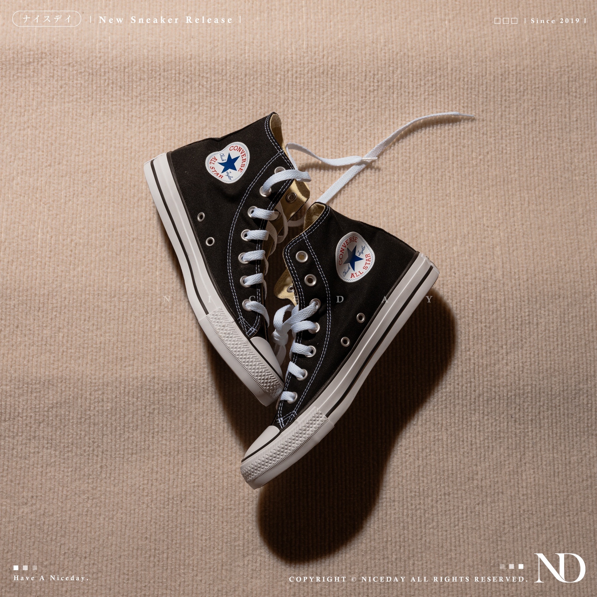 NICEDAY 現貨 Converse All Star High 高筒 黑白 白 海軍藍 復古 男女尺寸
