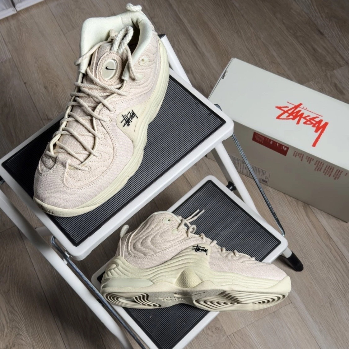 Nike Air Max Penny 2 x Stüssy "Fossil" 中筒 粉灰 DQ5674-200