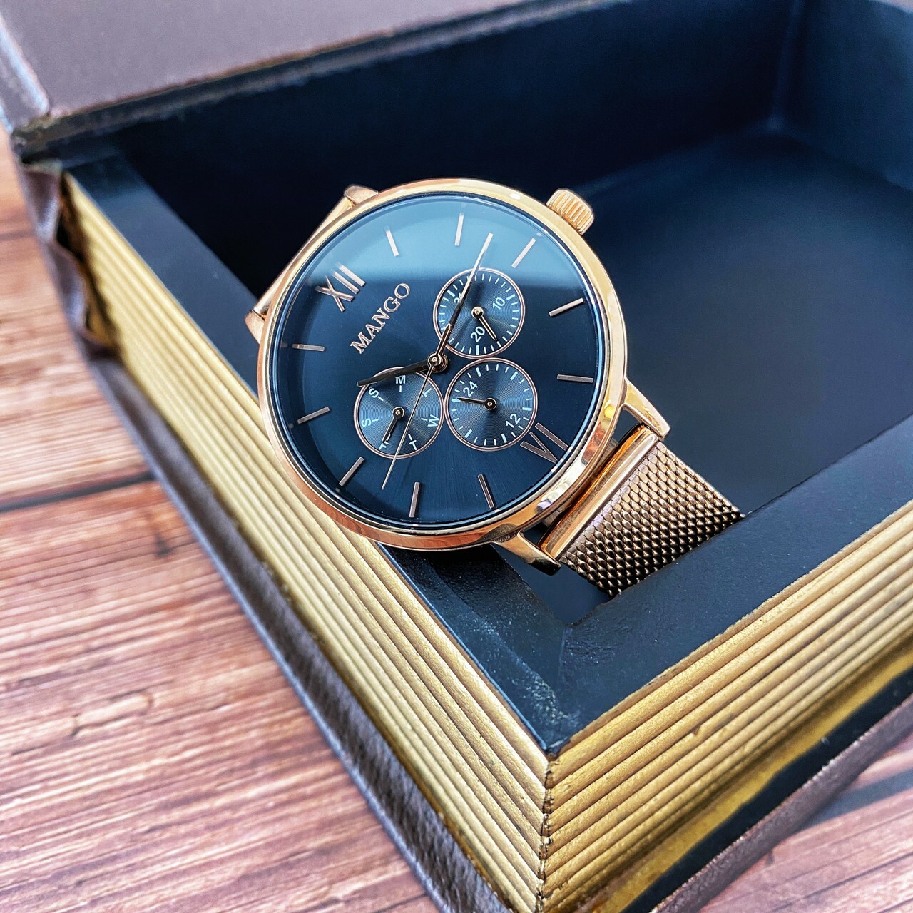 【MANGO】時尚三眼米蘭帶腕錶 MA6766L-88R 38mm 現代鐘錶