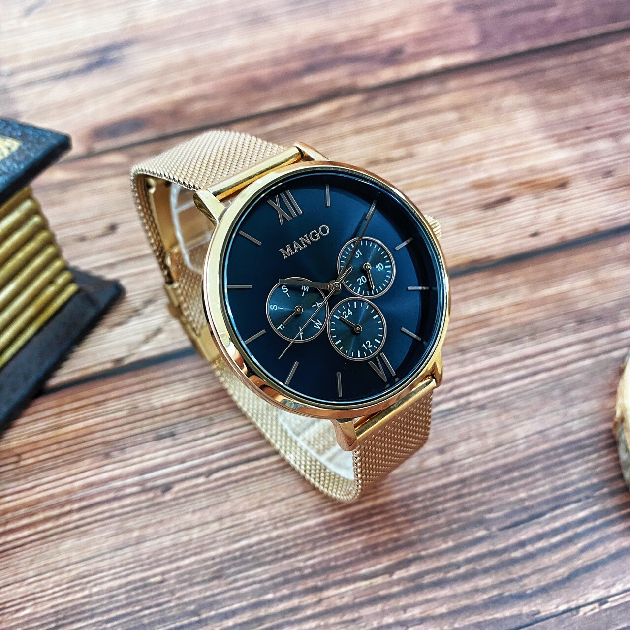 【MANGO】時尚三眼米蘭帶腕錶 MA6766L-88R 38mm 現代鐘錶