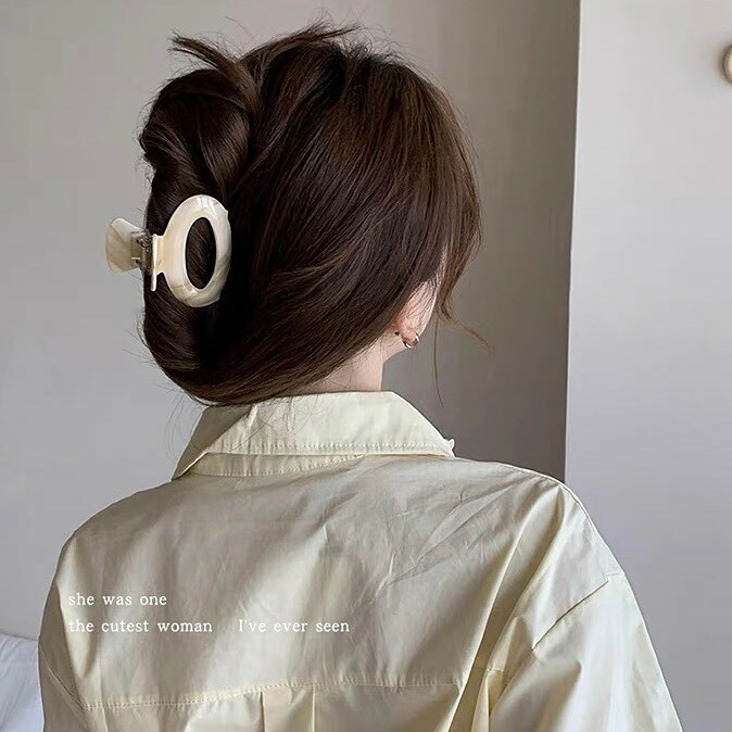 韓國法式橢圓漸變抓夾。六色