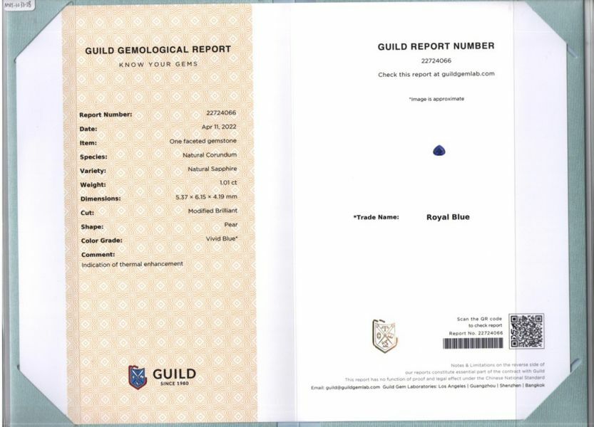 1.01ct有燒藍寶