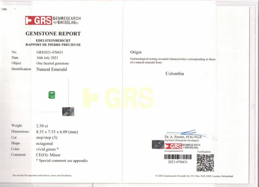 2.14/2.5ct哥倫比亞祖母綠配對