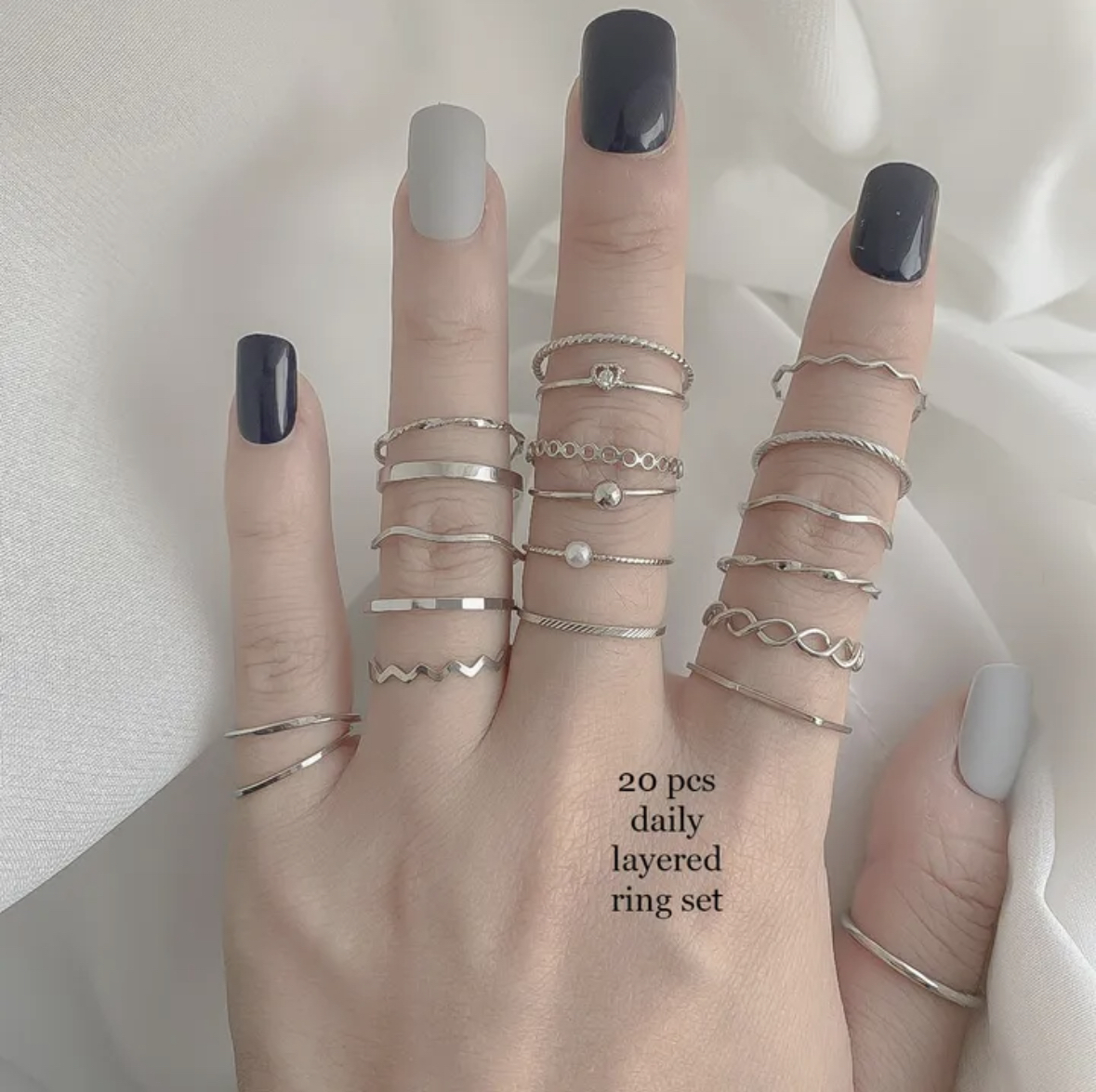 (20個set!!) Daily layered ring set (HA200)