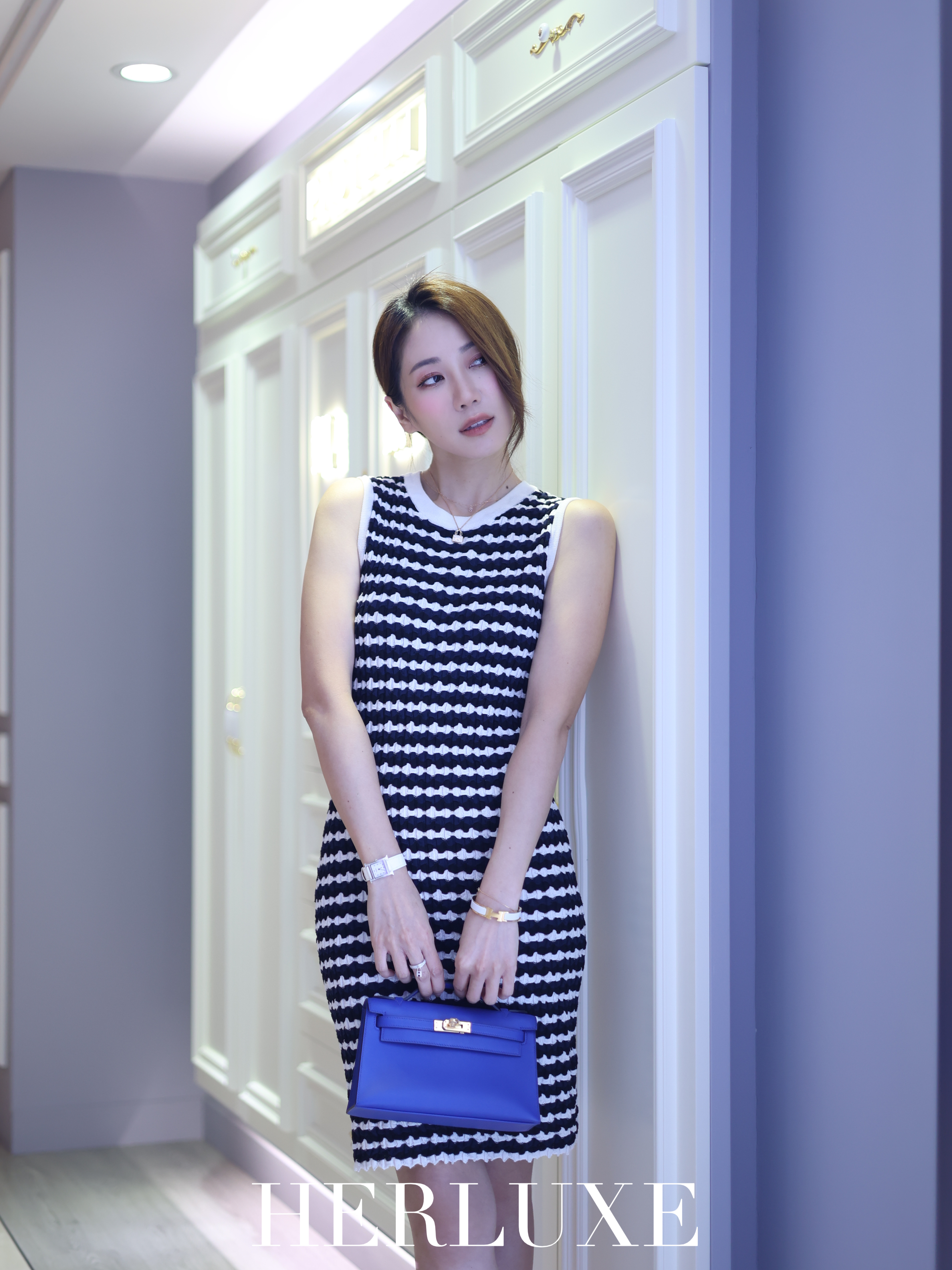 歌手 Artist 【 蔡明思 Jessica Tsoi 】Kelly pochette O8 bleu royal cc swift U