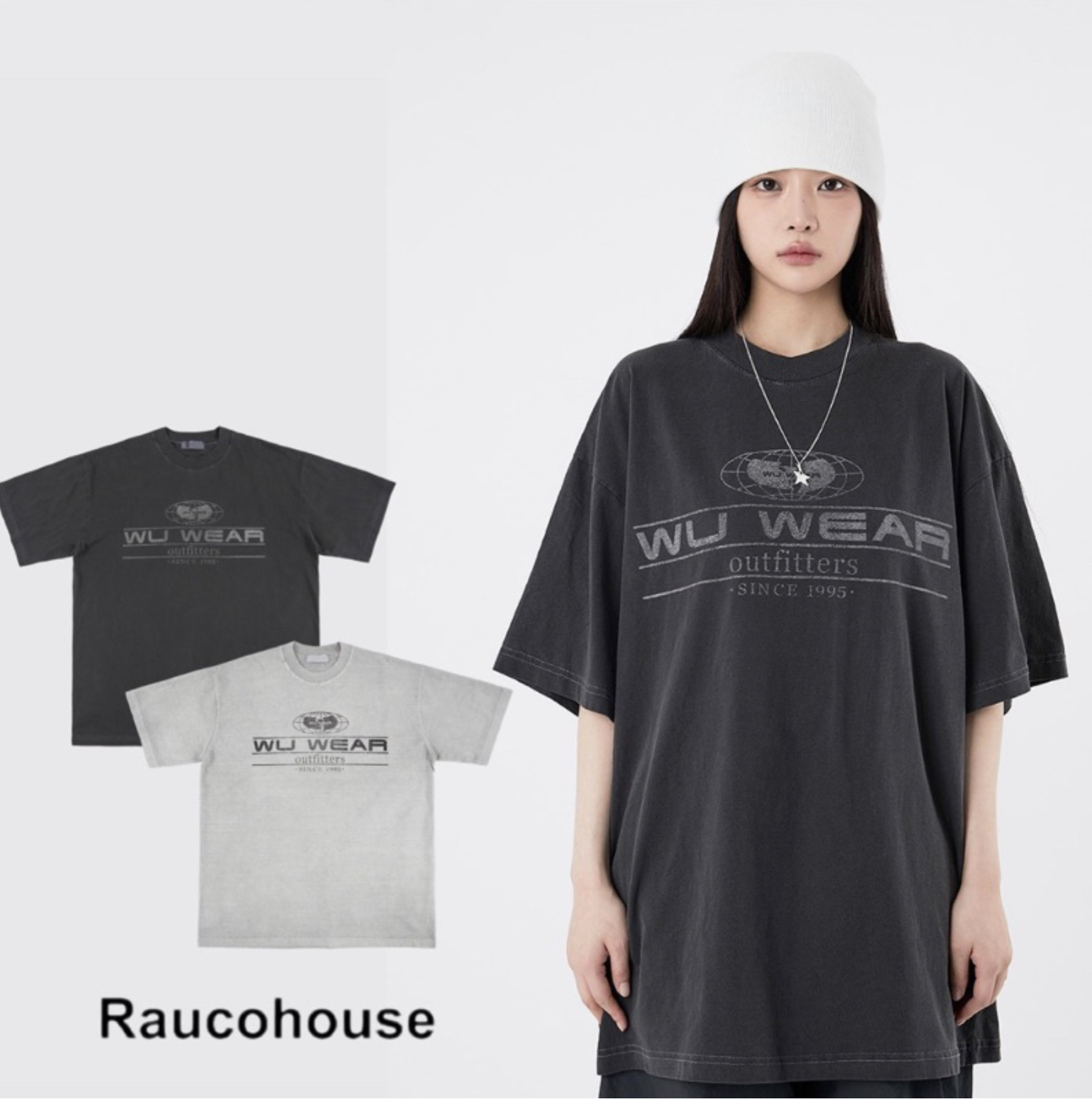 🇰🇷RAUCOHOUSE WU WEAR 復古 水洗仿舊 短袖 T恤 短T 樂團