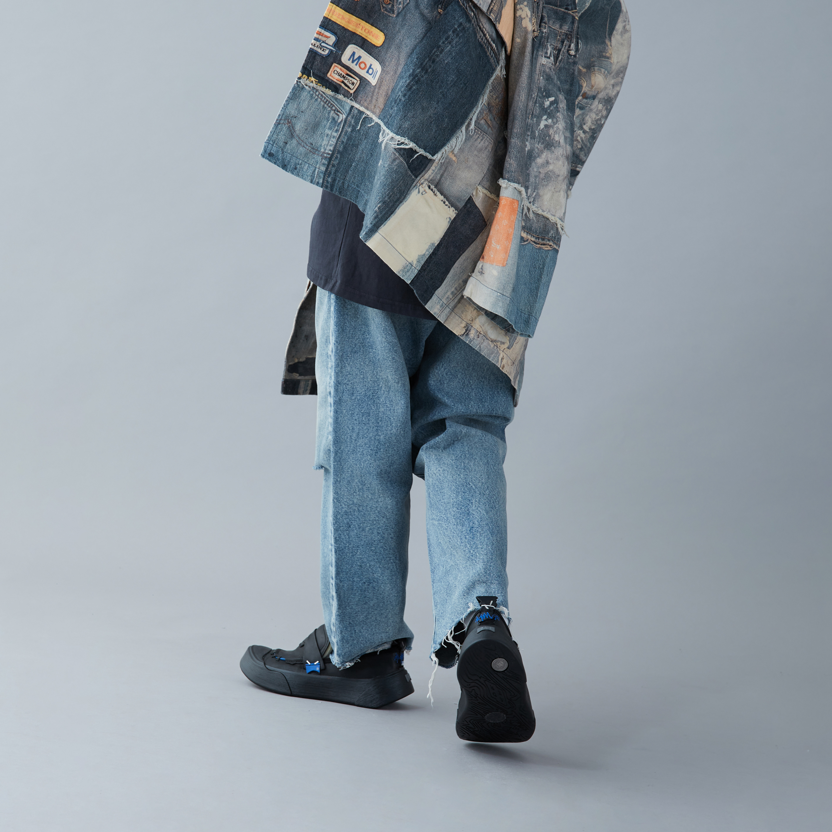 ANACHRONORM - Damaged 80'S Wide Tapered Jeans