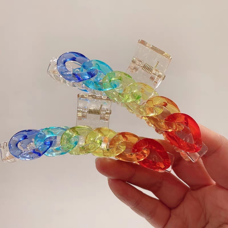 [ 2 for RM10 ] Mori Fairytale Rainbow Colour Chain Hair Claw