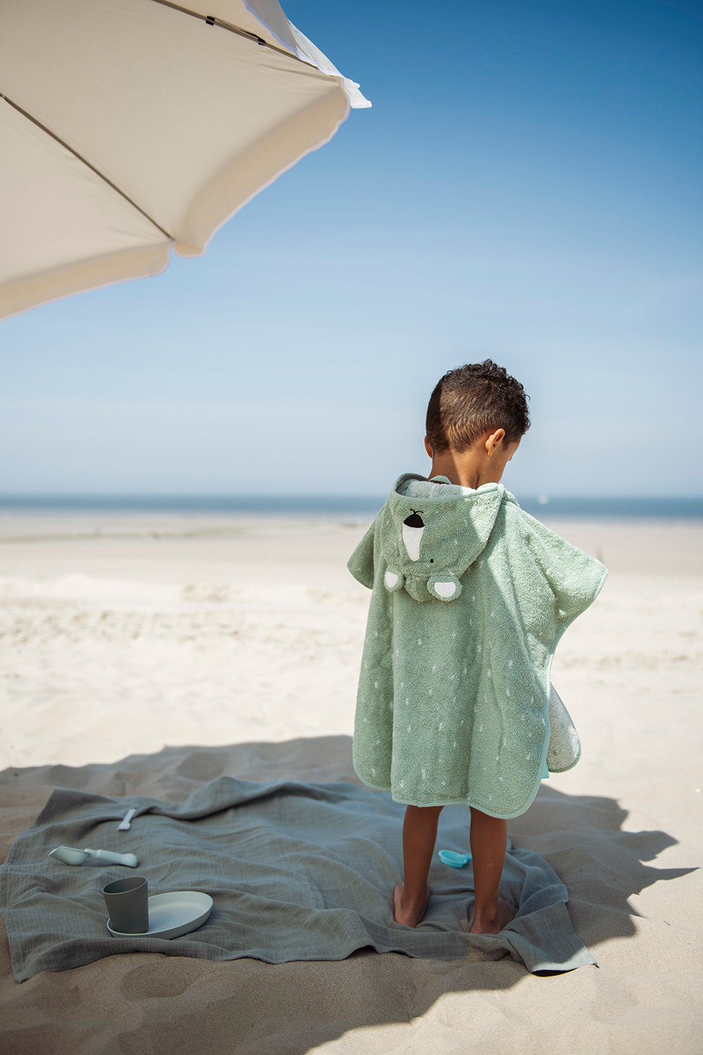 trixie 動物造型有機棉連帽斗篷-可愛北極熊