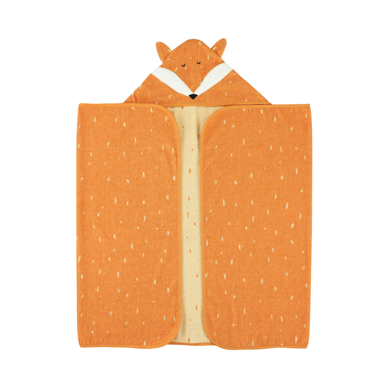 trixie 動物造型有機棉連帽浴巾-聰明狐狸