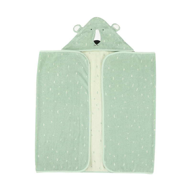 trixie 動物造型有機棉連帽浴巾-可愛北極熊