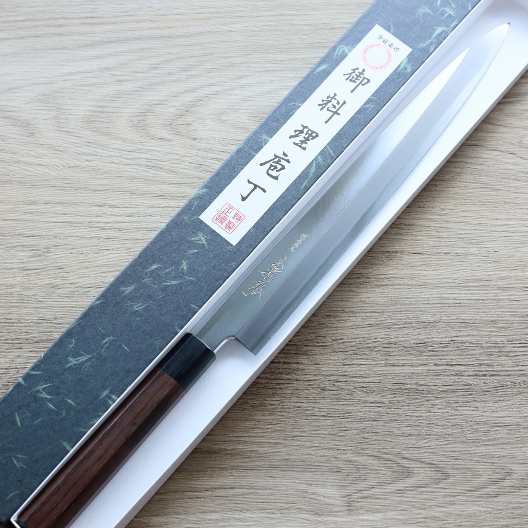 山脇刃物/鄉右馬允義弘 柳刃 300mm 上作 白紙鋼/附刀鞘