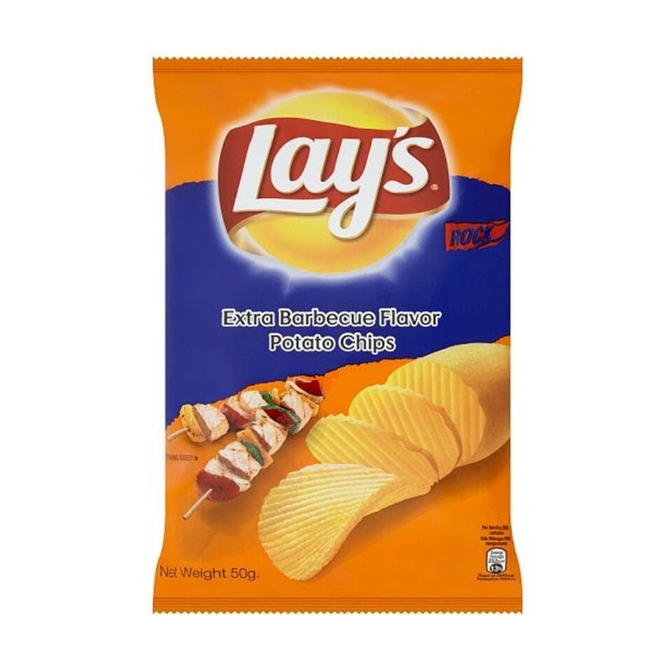 Lays Rock Ridged Potato Chips Extra BBQ Flavor 40g