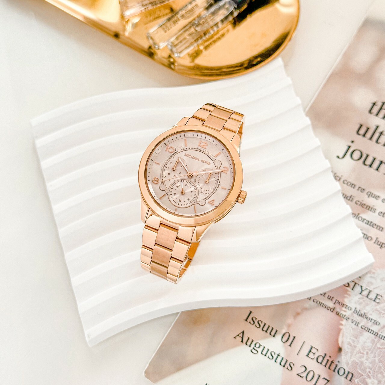 【MICHAEL KORS】紐約經典玫瑰金腕錶 MK6589 38mm 現代鐘錶
