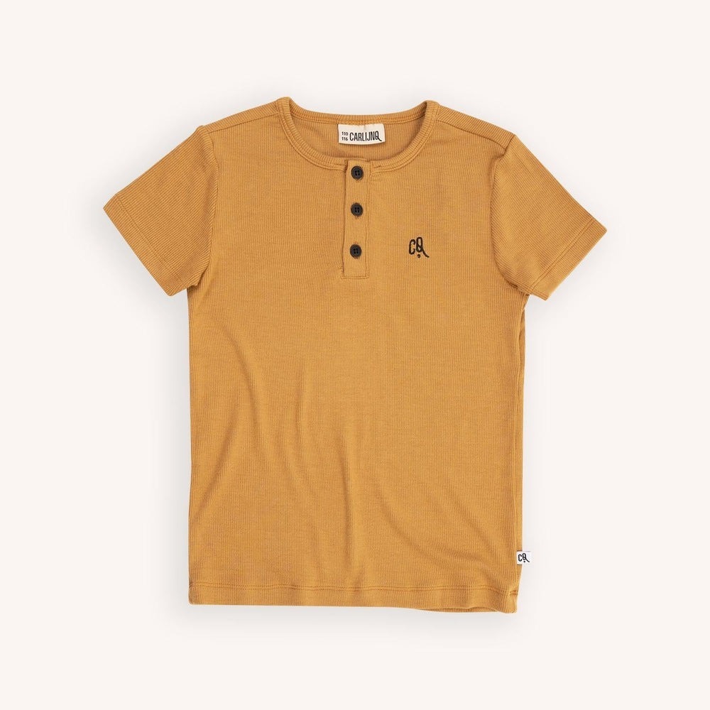 荷蘭CarlijnQ 有機棉亨利領上衣 - Basic Orange