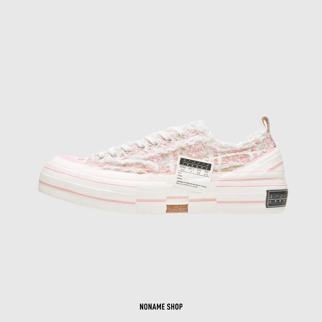 xVESSEL 情人節限定 粉白 小香風 解構鞋 吳建豪 帆布鞋 光感變色