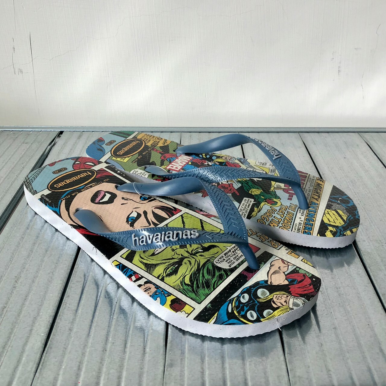 Havaianas 哈瓦仕 Top Marvel Classics拖鞋 夾腳拖 漫威英雄 復仇者聯盟 男鞋 藍4147012-9427M