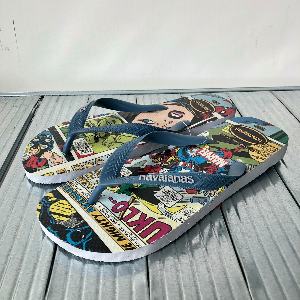 Havaianas 哈瓦仕 Top Marvel Classics拖鞋 夾腳拖 漫威英雄 復仇者聯盟 男鞋 藍4147012-9427M