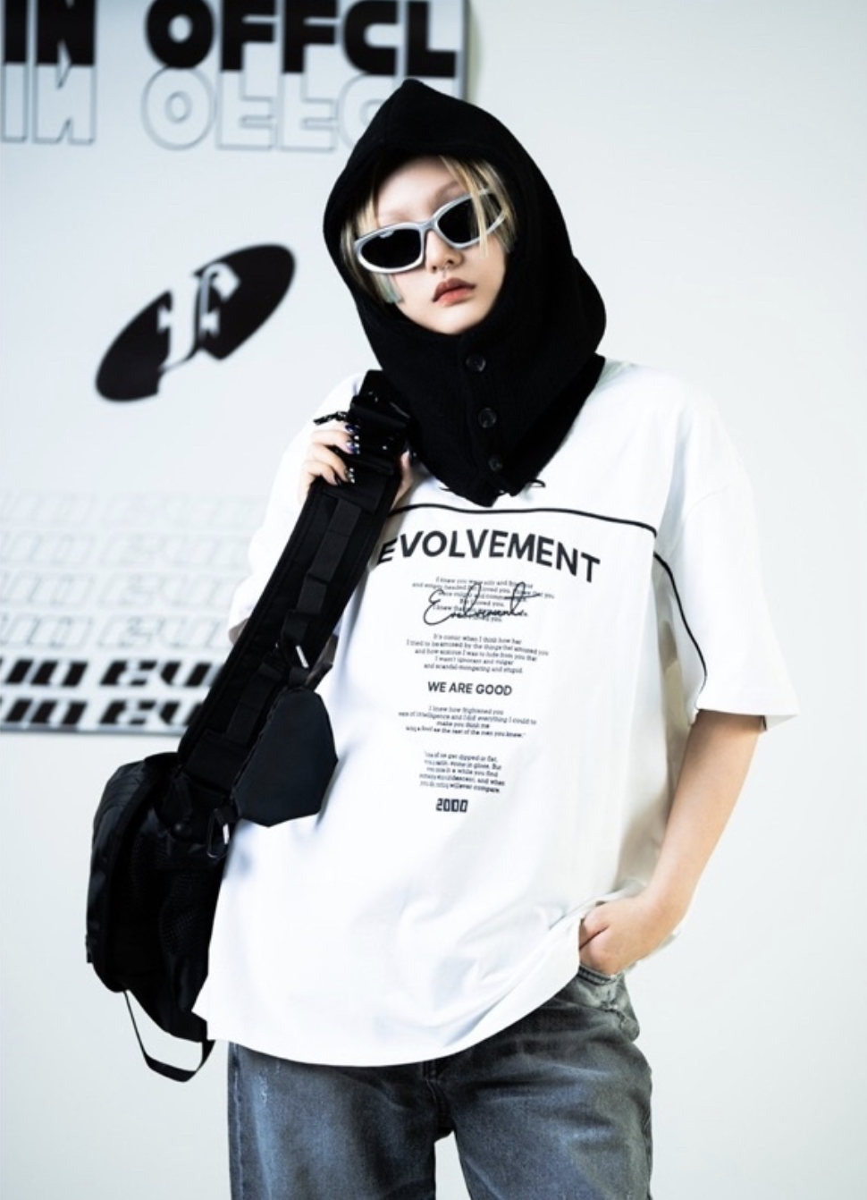 Evolvement EVO LOGO標語邊條短袖 街頭 風格 短T