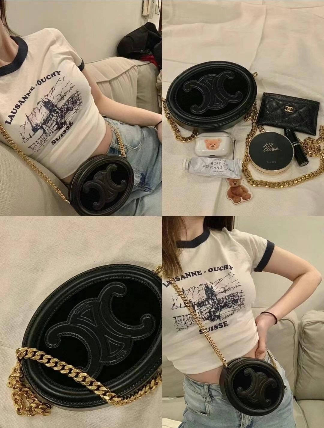 Celine 黑色圓餅包