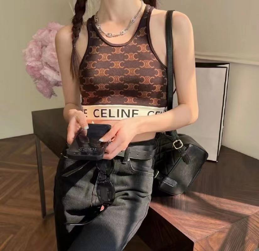 Celine 老花字母背心  2AF109  16T   19BR_T