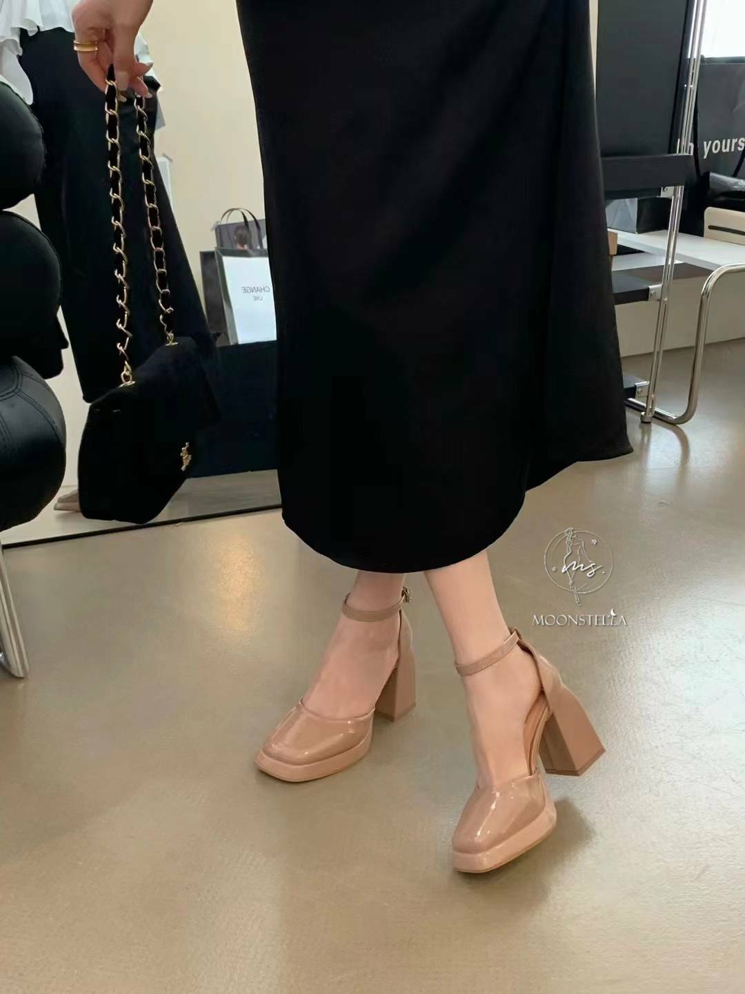 復古女孩漆皮高跟鞋