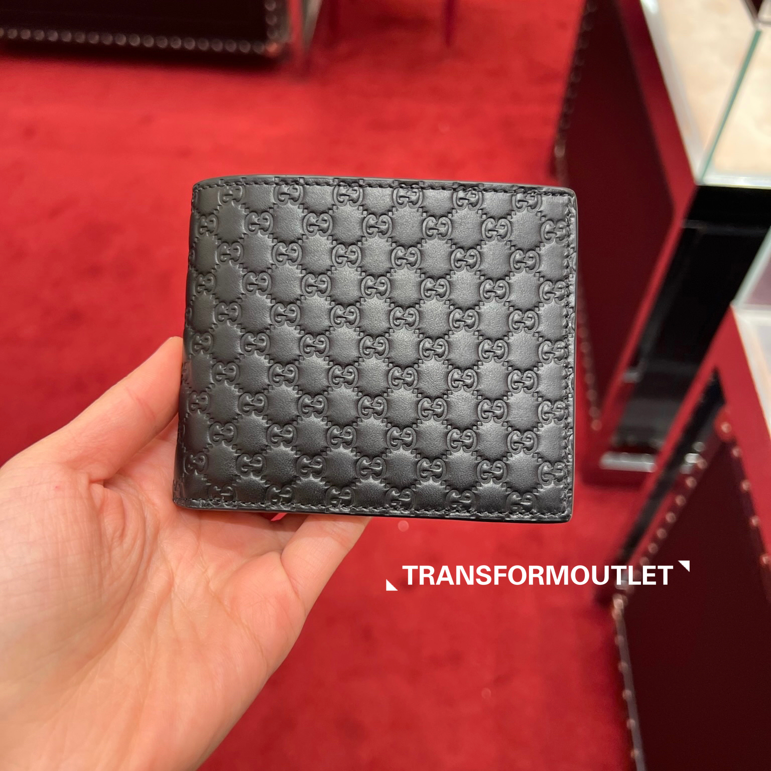 Gucci Wallet-古馳GG印花男士全卡位短款錢包 - Black