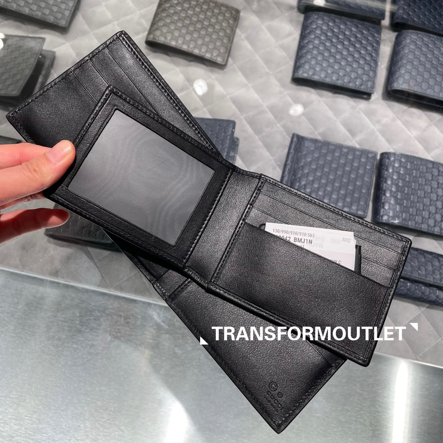 Gucci Wallet-古馳GG印花可拆分卡包全卡位短款錢包 - Black