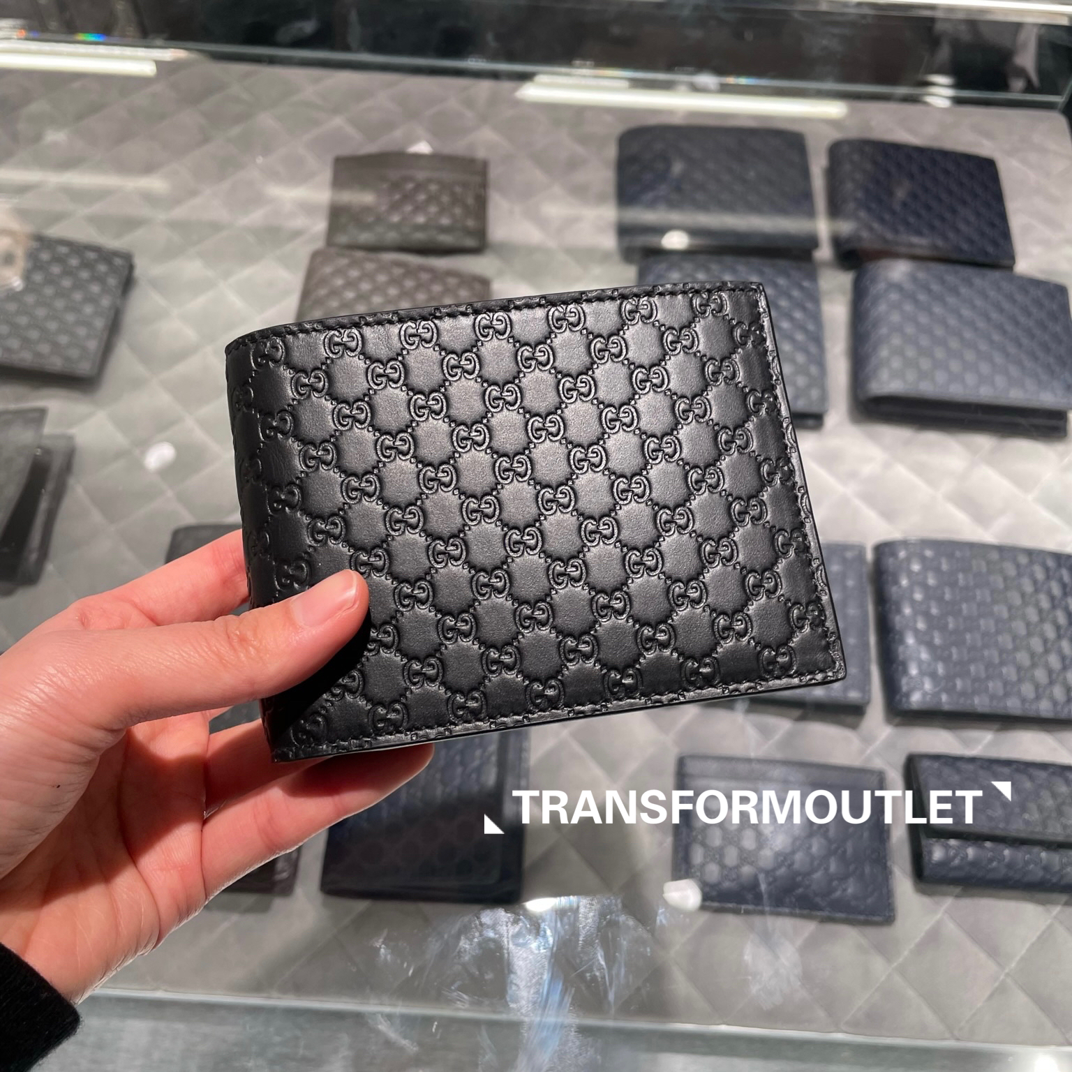 Gucci Wallet-古馳GG印花可拆分卡包全卡位短款錢包 - Black