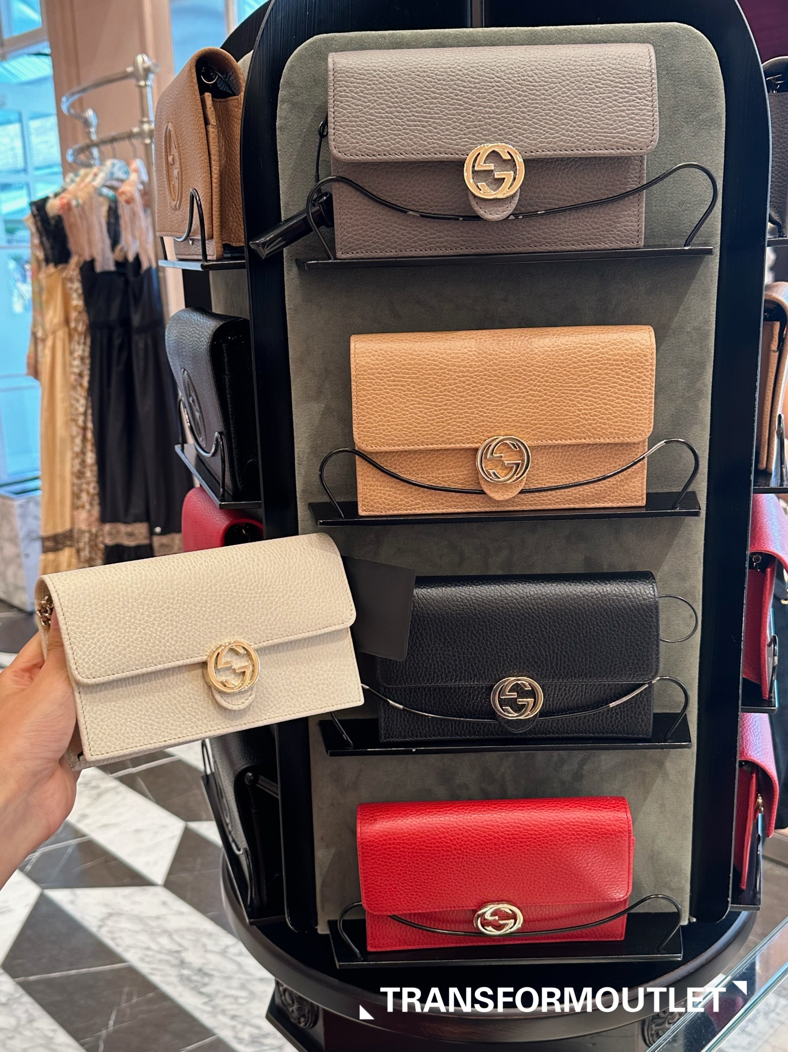 Gucci Bag-古馳GG扣荔枝皮紋鏈條錢包 - Available in different colors