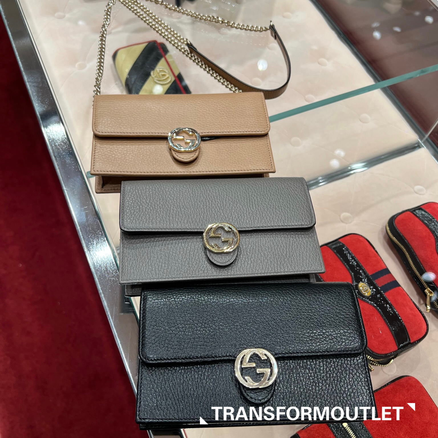 Gucci Bag-古馳GG扣荔枝皮紋鏈條錢包 - Available in different colors