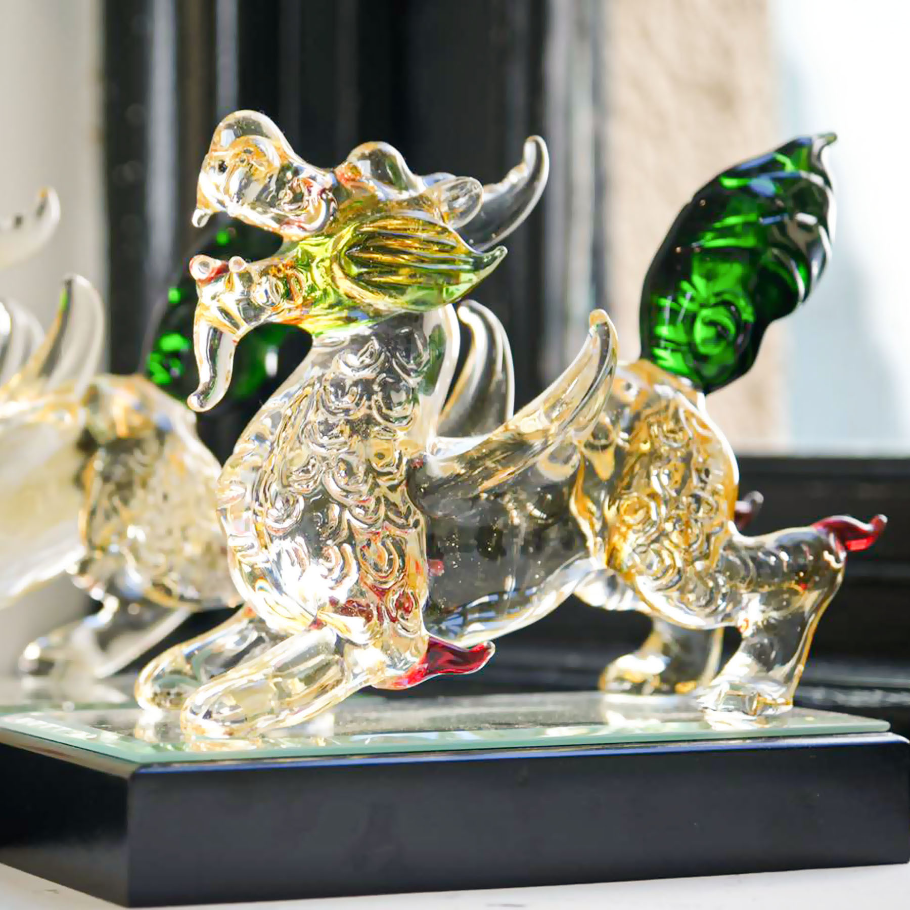 綠尾貔貅(含木座)