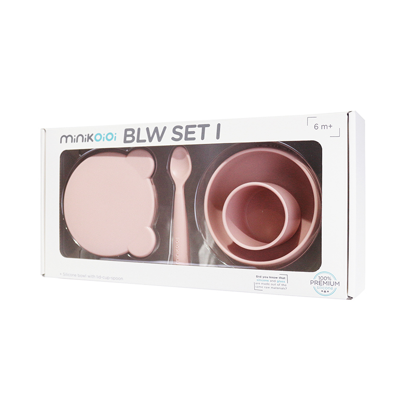 minikoioi 小美食家碗杯匙3件組-迷霧粉