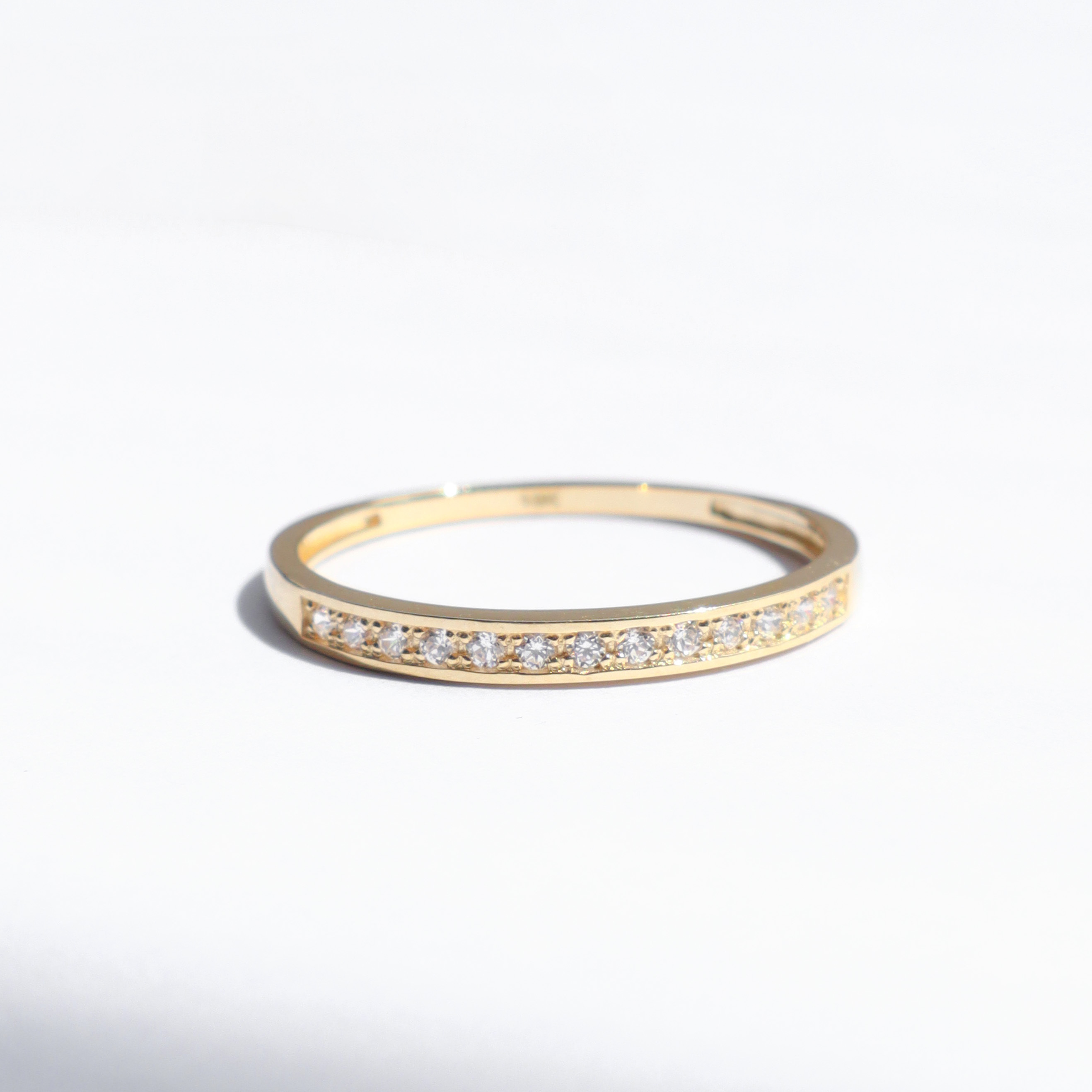 10K/簡約排鑽戒指