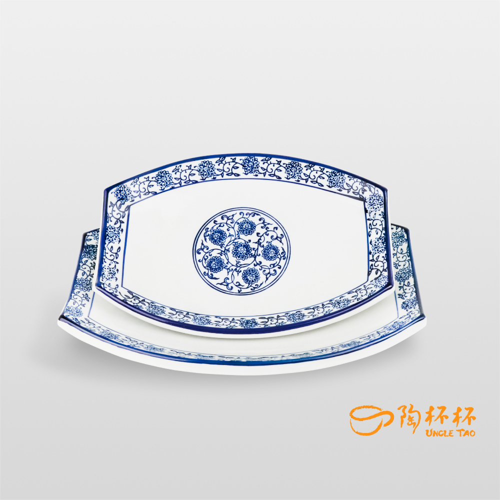 青花瓷 淺 腰鼓盤 27/32cm AS03-26-46【陶杯杯瓷器】