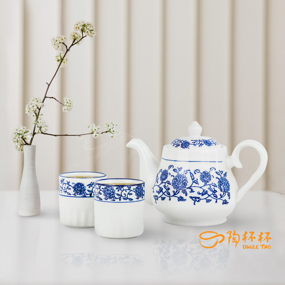 青花瓷 復古茶壺 雙杯組 AS03-26-48 【陶杯杯瓷器】