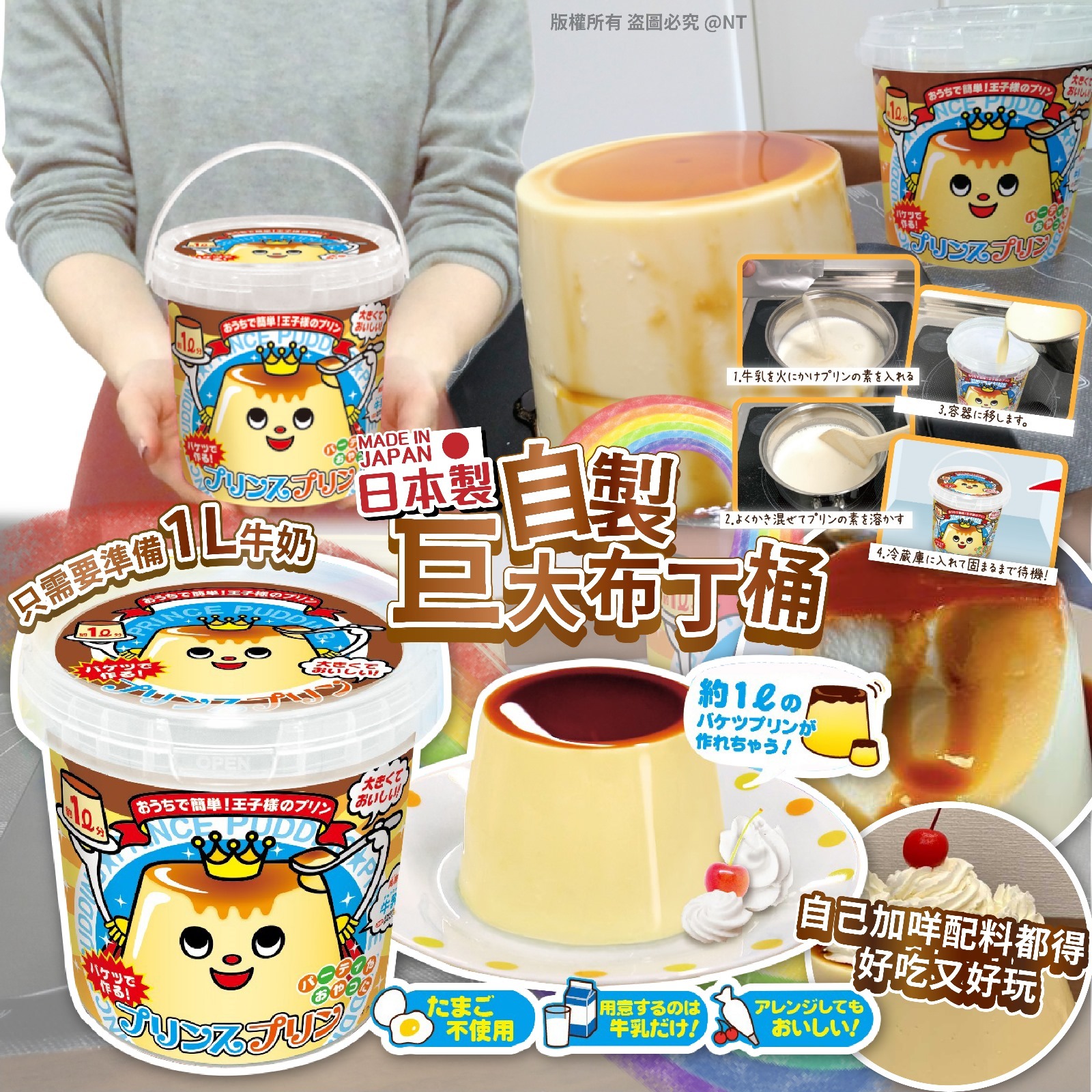 日本製自製巨大布丁桶 10人份