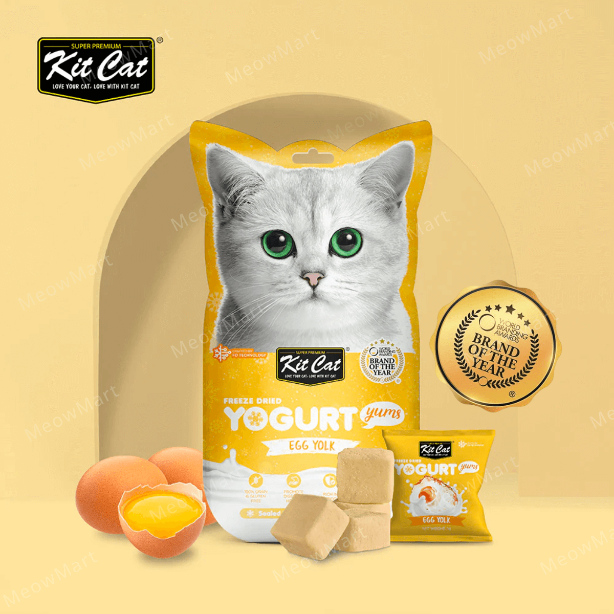 Kit Cat 益生菌天然凍乾乳酪脆脆 (蛋黃) 10入