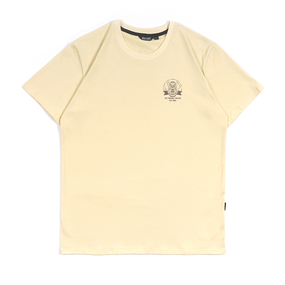 RETOP 萊卡系列 野營舒眠熊涼感萊卡圓領T 卡其