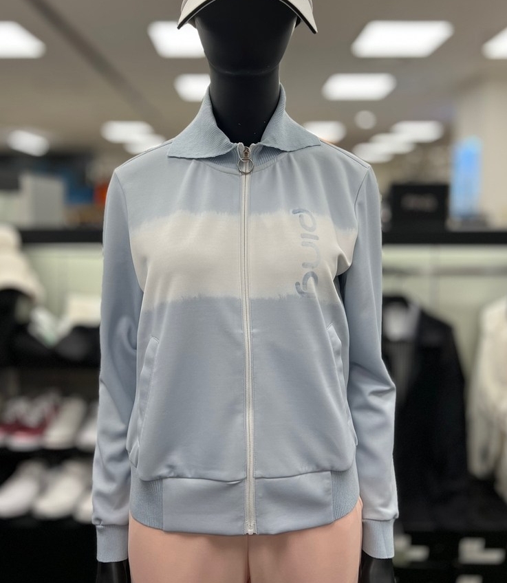 女【現貨】韓版Ping/女式印花拼色領拉鍊長袖外套/高爾夫球外套#ＭＷ112415