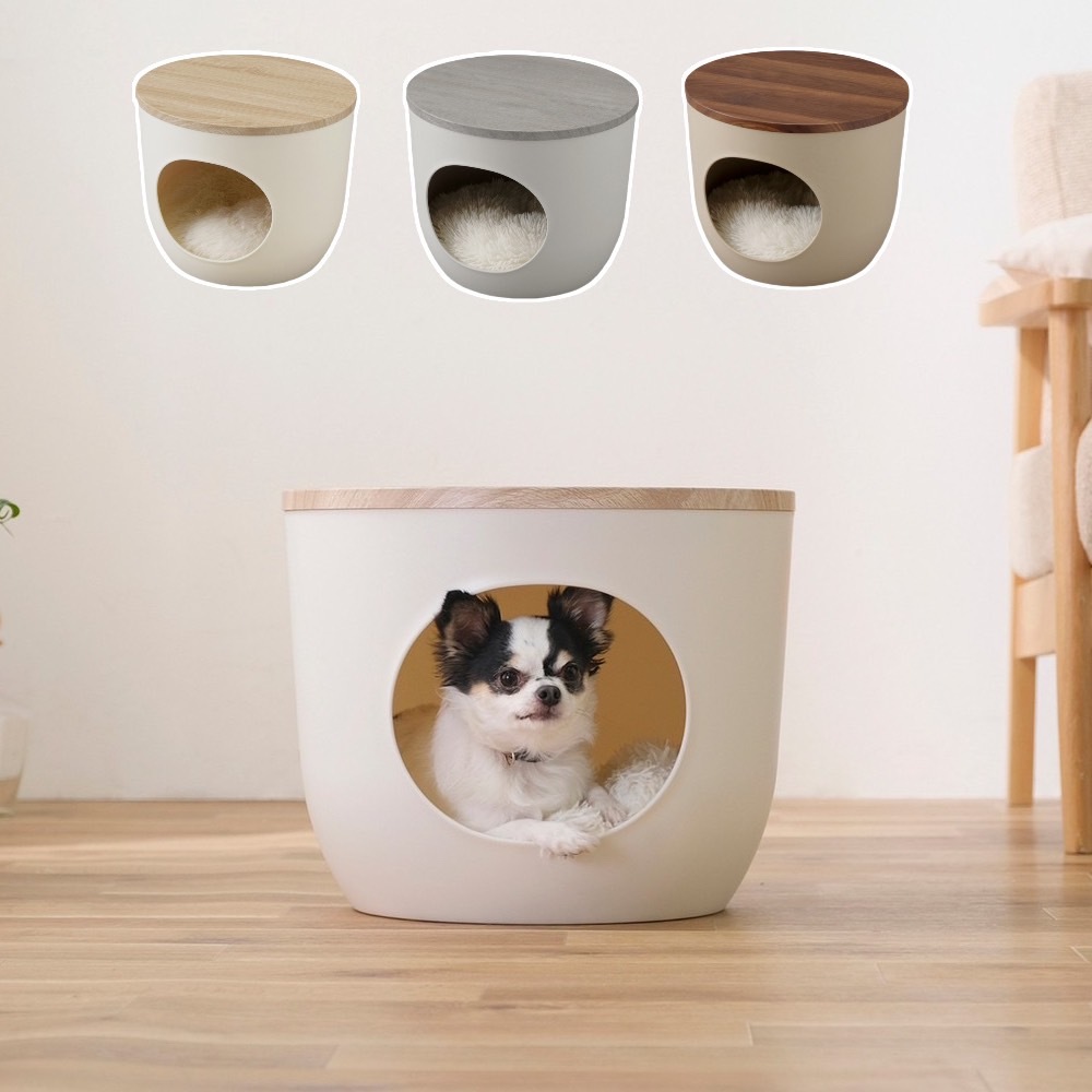 【IRIS】IPH-424 木質天板寵物窩(附毛毛枕)