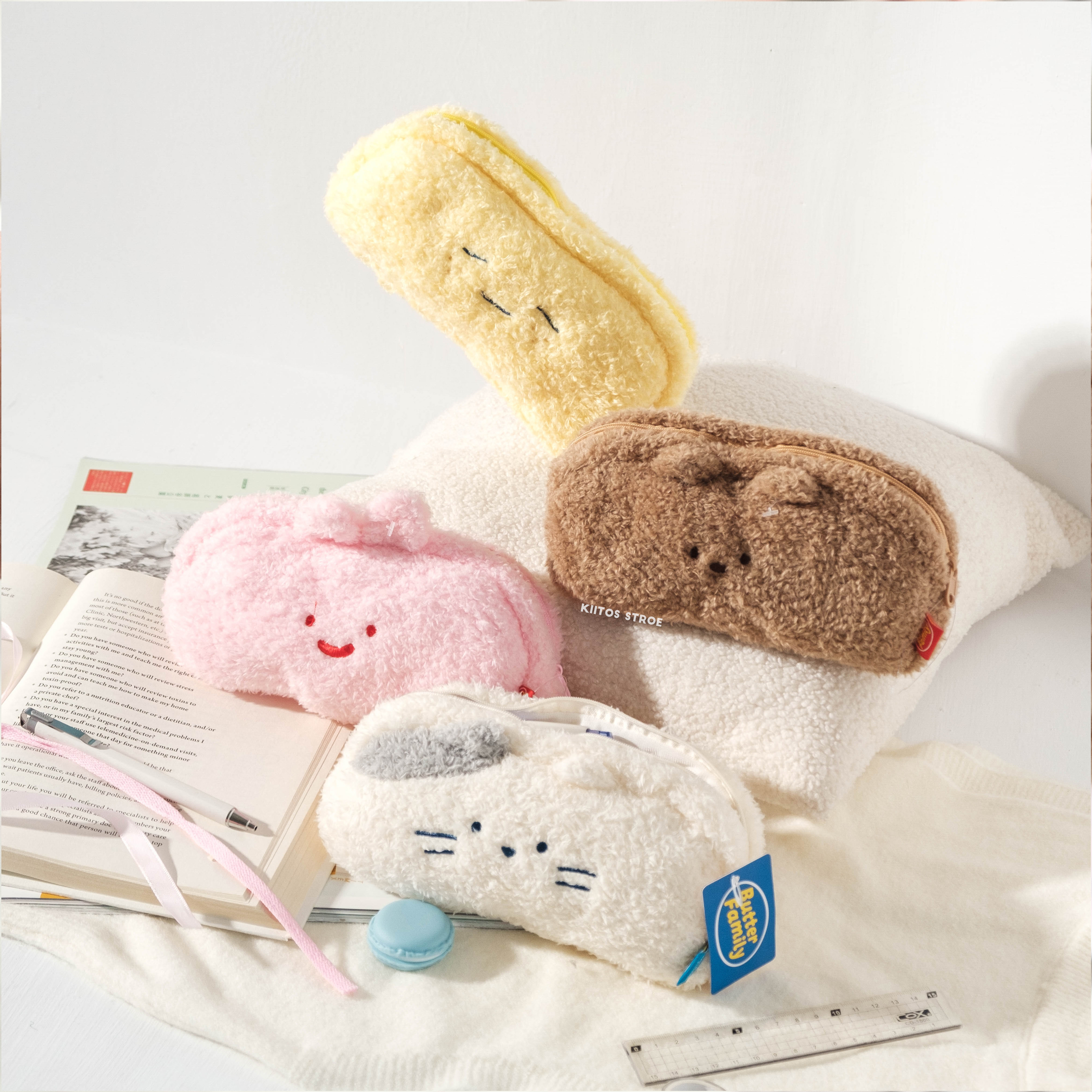 現貨 韓國代購 Butter Family 系列 棉花糖午睡毛絨筆袋