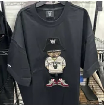 [S] LIFEWORK HIPDOK APPLIQUE SHORT SLEEVE T-SHIRT,BLACK, LW232TS106-3-40 (SLW334)