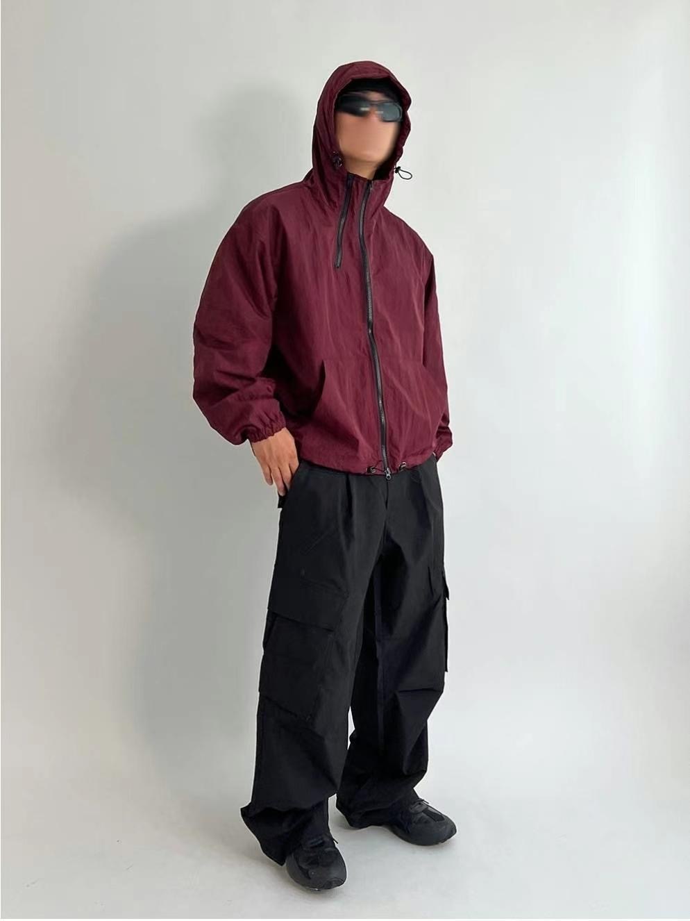 🇰🇷韓國 斜拉鍊 機能 縮口 尼龍外套